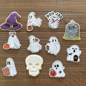 Halloween Ghost and Skull Patch Set